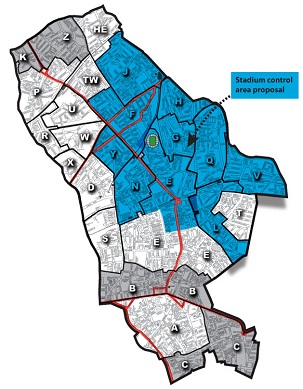 Map of Stadium Control Area